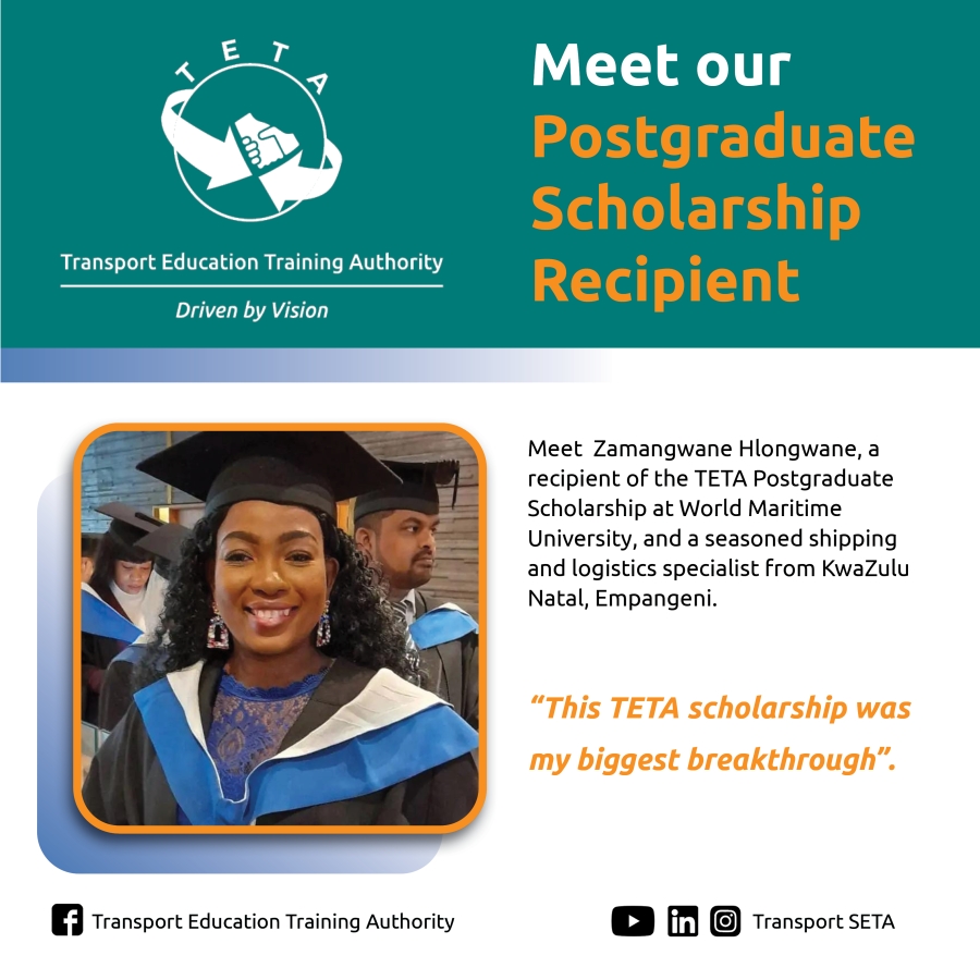 TETA’s Postgraduate Scholarship Recipient’s journey at World Maritime University